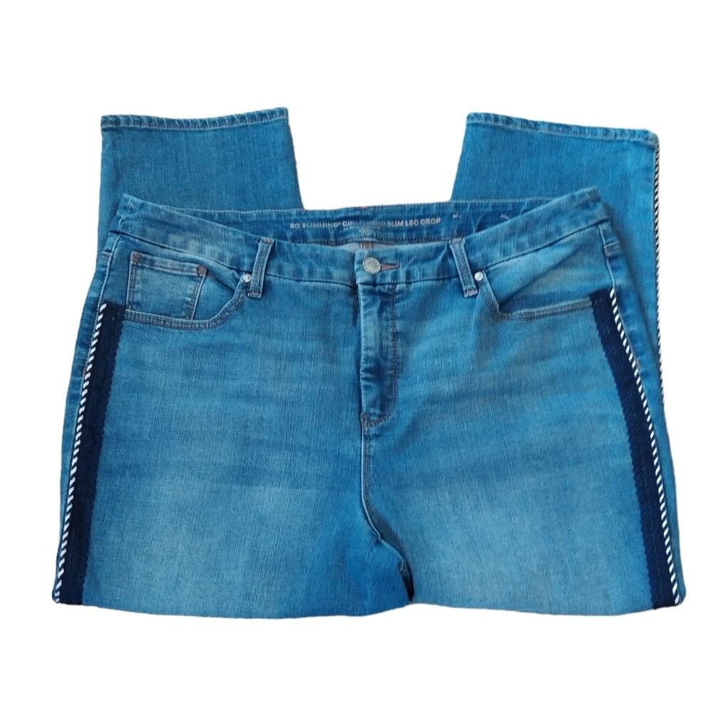 Chicos Jeans Womens So Slimming Girlfriend Slim Leg Ankle Denim Capri Crop Jeans